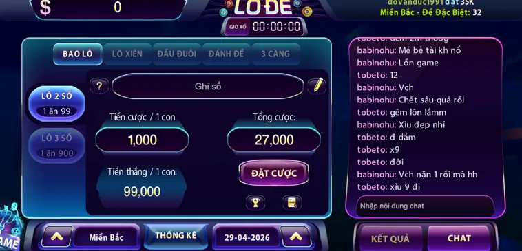 Lô Đề 789Club Với Tỷ Lệ Ăn 1 Đền 99 Cao Nhất Thị Trường